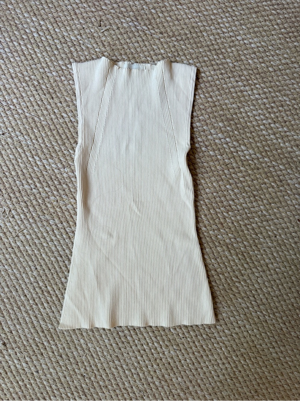 DISSH Sleeveless Ribbed Knit Tank Top - Cream
